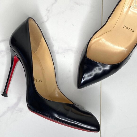 Christian Louboutin Black CORNEILLE 100m Jazz Calf Pointed Toe Pumps Heels 36.5 - Picture 1 of 12